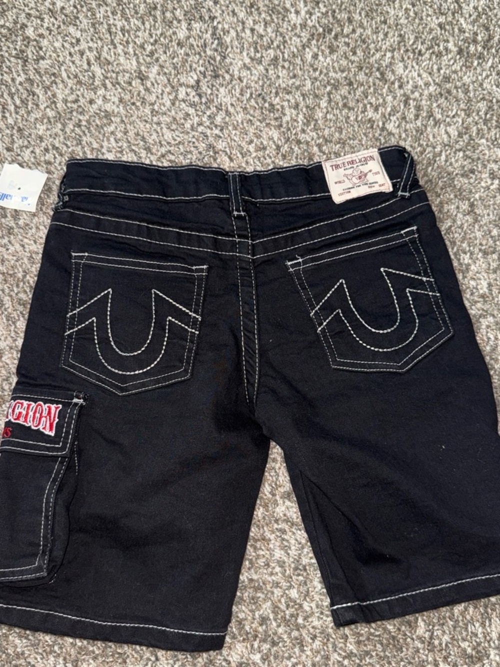 True Religion kids Black Denim Shorts